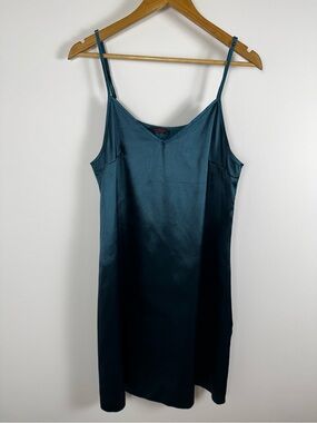 Teal Satin Slip Dress Minimal 90s – Avidlove